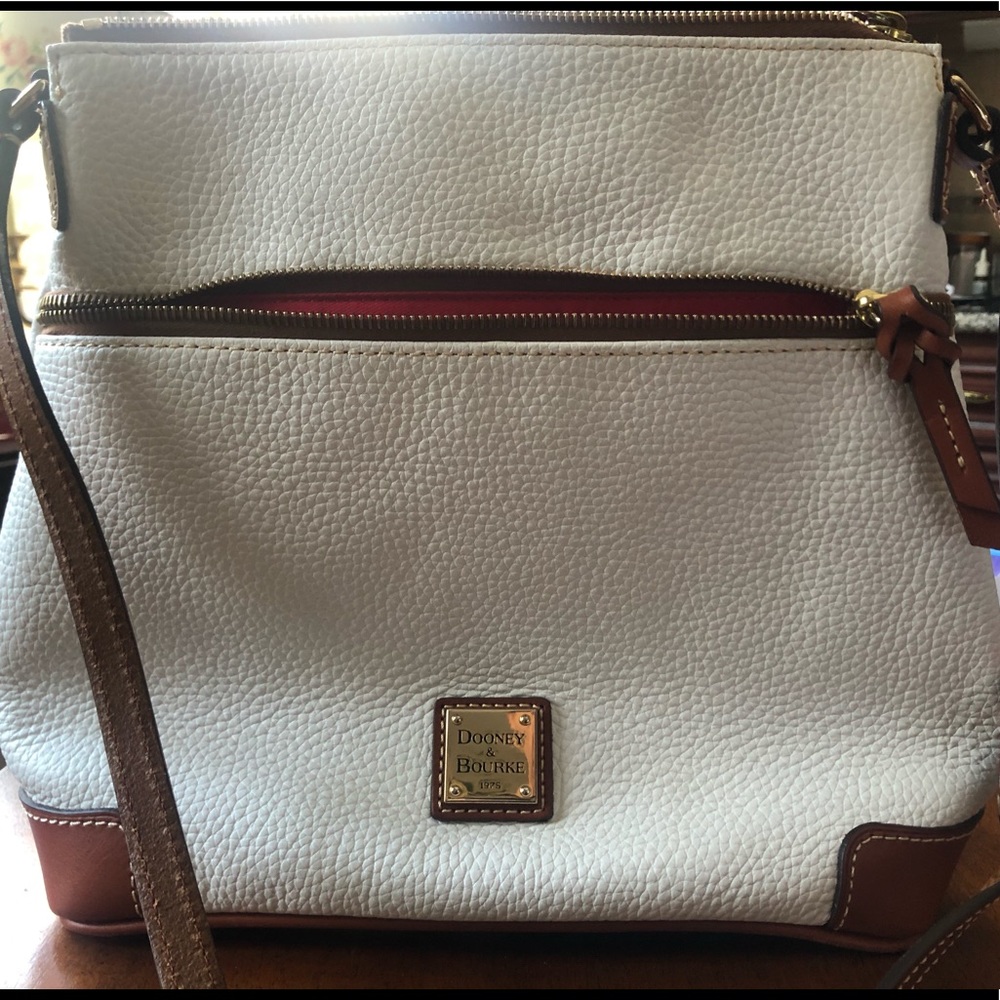 Dooney and Bourke white leather crossbody